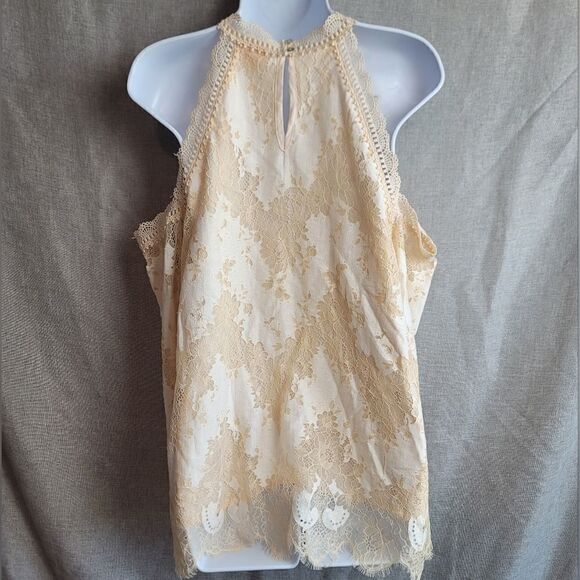 NWOT- ENTRO Cold Shoulder Lace Blouse - Picture 8 of 15